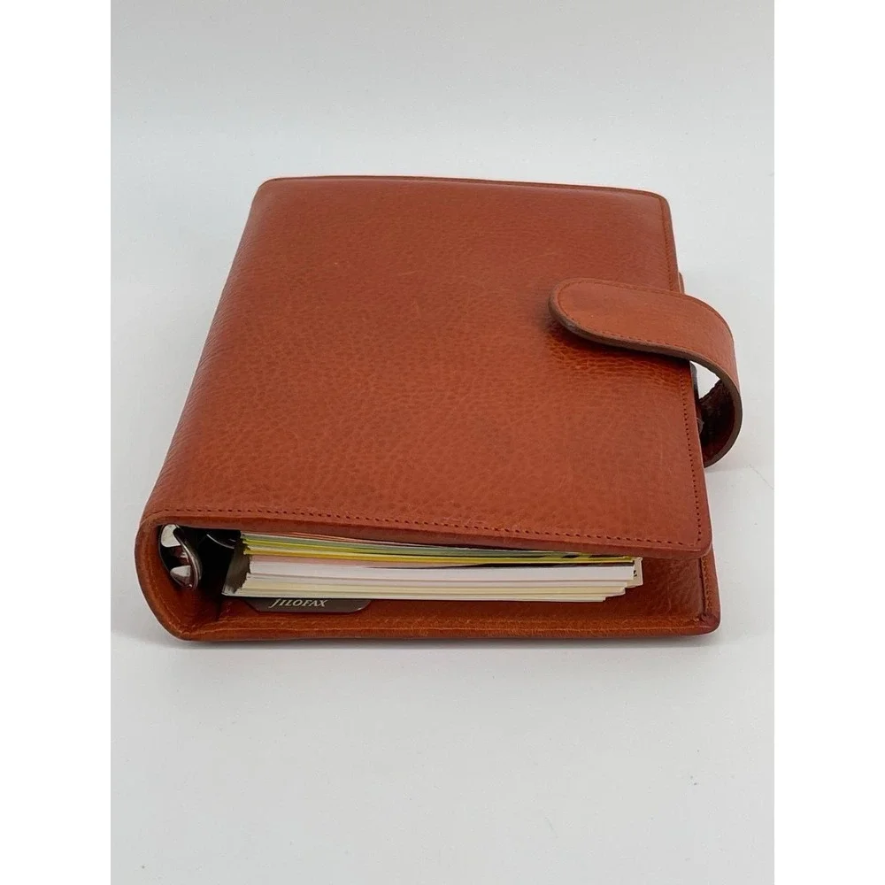 Gillio Firenze Amica Leather Planner Binder Brown Personal Size No Inserts